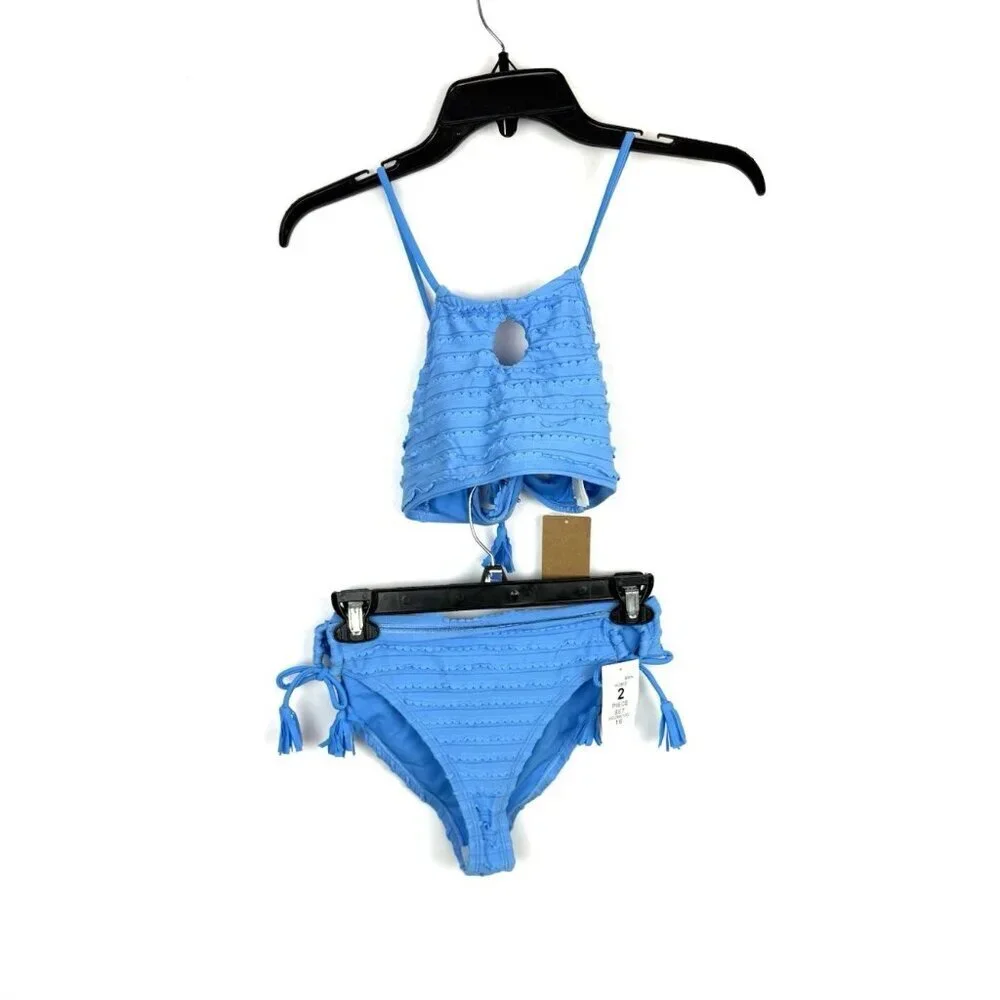 Hobie Girl’s Blue Two Piece Bikini Swimsuit Set Size 16